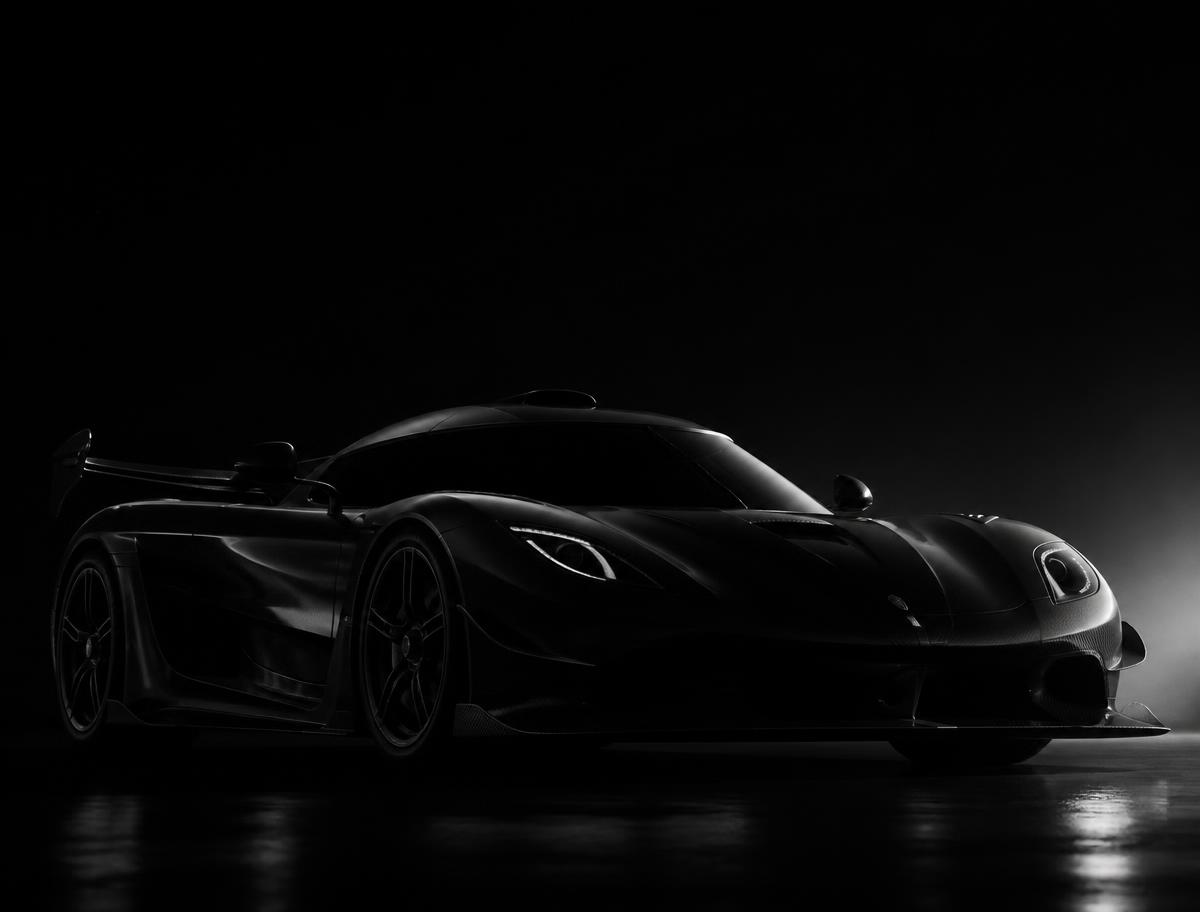 Hypercar in dramatic low light