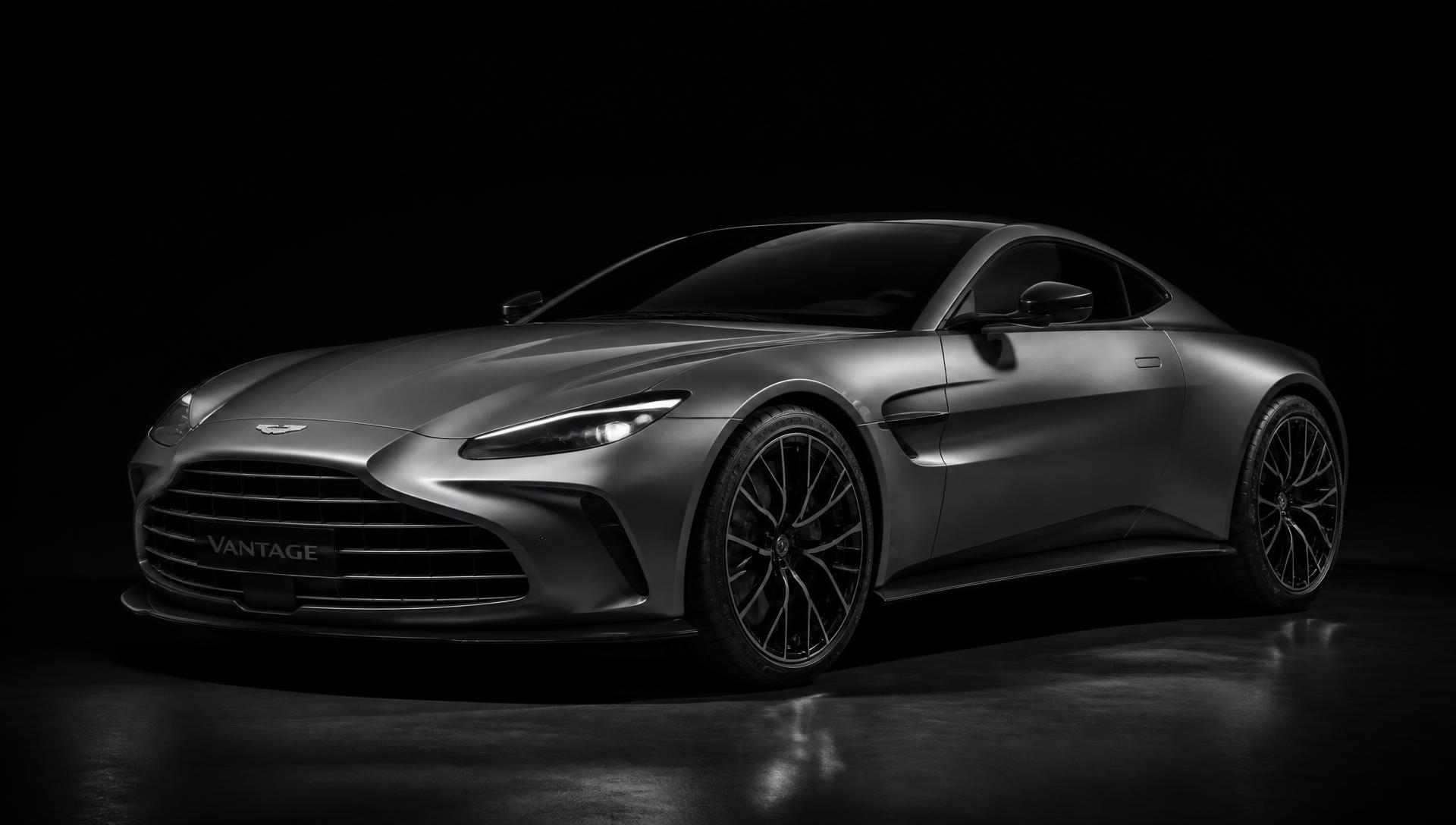 Aston Martin Vantage under studio lighting